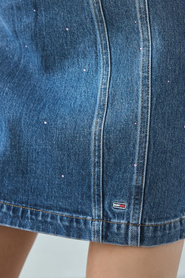 Tommy Jeans Rhinestone Embellished Denim Mini Dress #3
