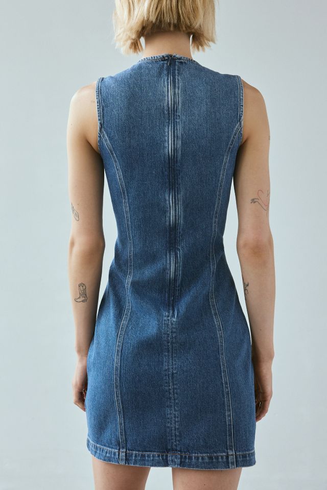 Tommy Jeans Rhinestone Embellished Denim Mini Dress #4