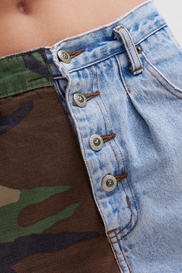 Urban Renewal Remade Spliced Camo & Denim Mini Skirt #2