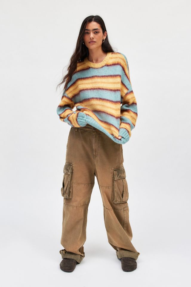 UO Stripe Brushed Knit Crew Neck Sweater #1