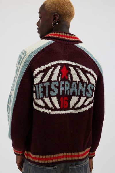 iets frans… Chunky Varsity Knit Zip Cardigan