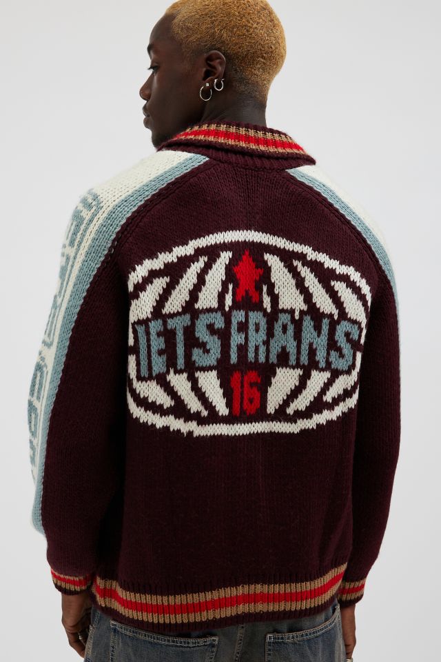 iets frans Chunky Varsity Knit Zip Cardigan