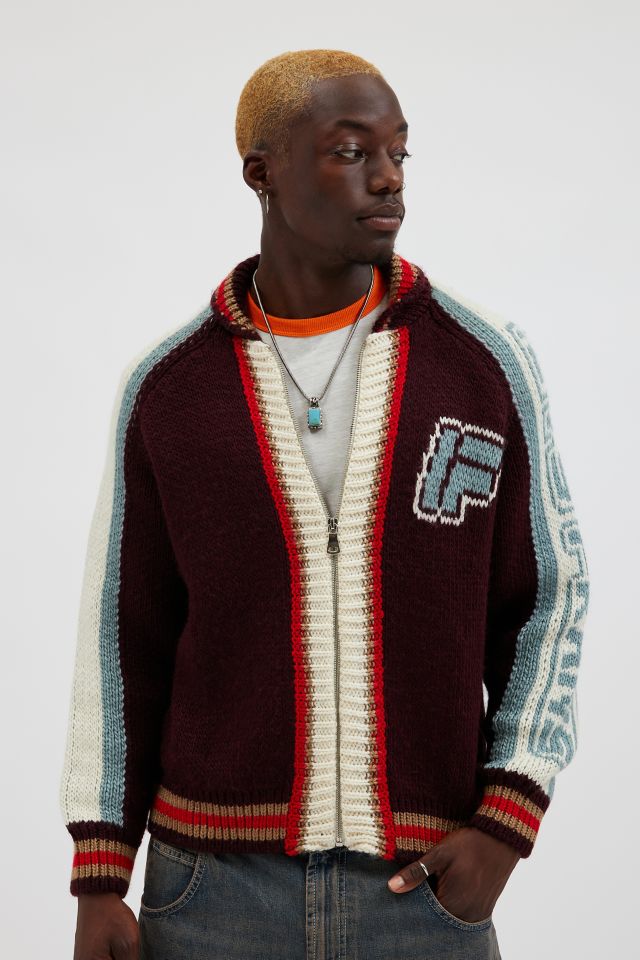【MODERNIF】Varsity Knit Zip-Up Cardigan Alyweatry Women Y2k Zip Up Sweater Cardigan Oversized Fit