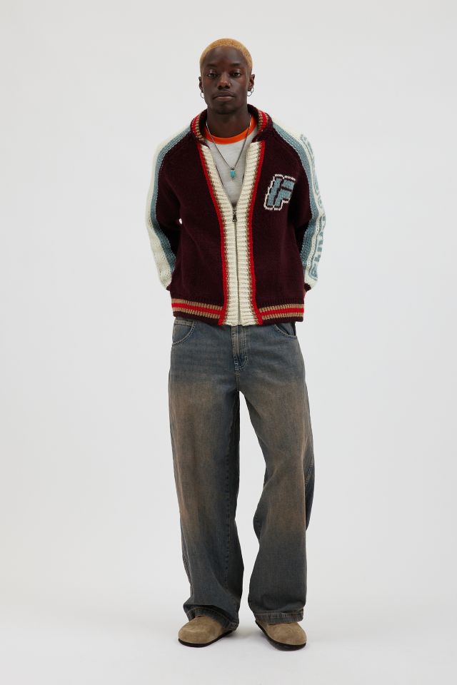 iets frans… Chunky Varsity Knit Zip Cardigan | Urban Outfitters