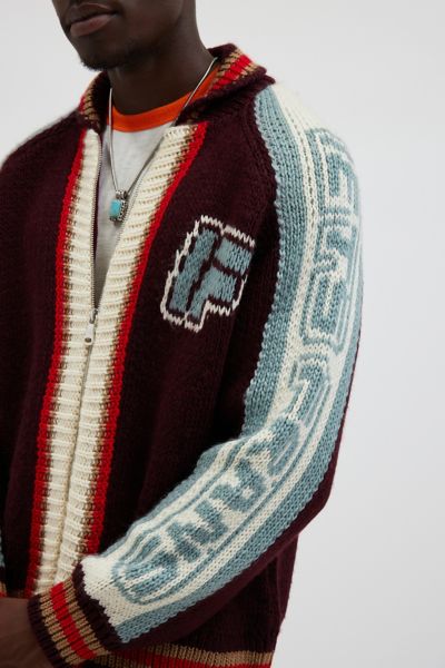 iets frans… Chunky Varsity Knit Zip Cardigan