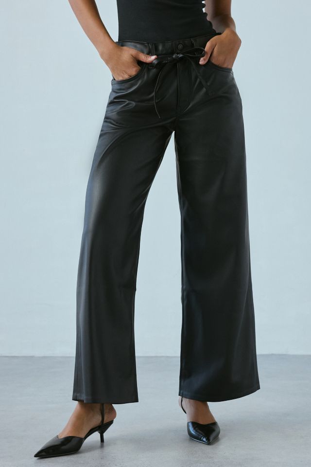 Levi's® XL Straight Tie Waist Faux Leather Pant #3