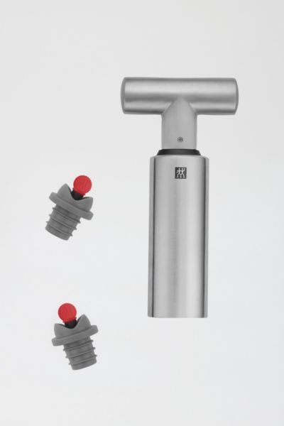Shop Zwilling Sommelier Bottle Vacuum Pump + Stopper Set In Stainless Steel At Urban Outfitters