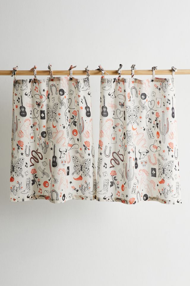 Western Tie-Top Café Curtain Set #1