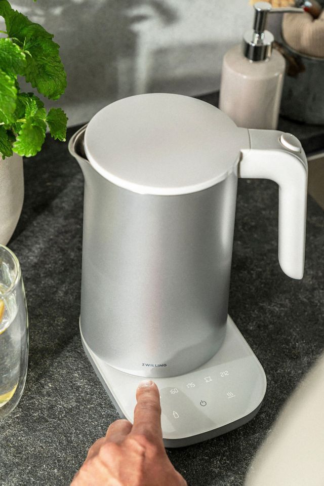 Silver 1-Liter Stainless Steel Electric Kettle with Cool Touch