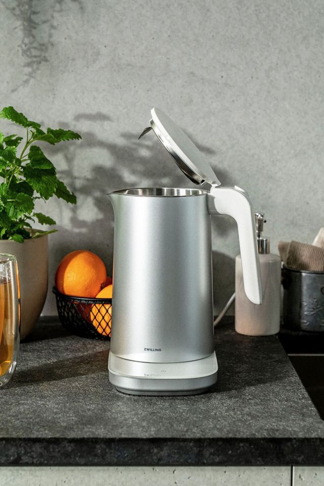 Silver 1-Liter Stainless Steel Electric Kettle with Cool Touch