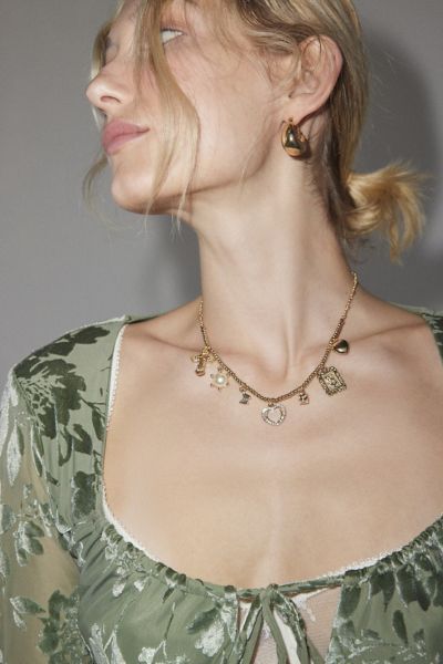 Urban Outfitters Ball Bead Charm Necklace In Gold, Women's At  In Gold