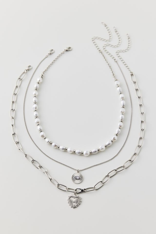 Alina Pearl Layering Necklace Set #1