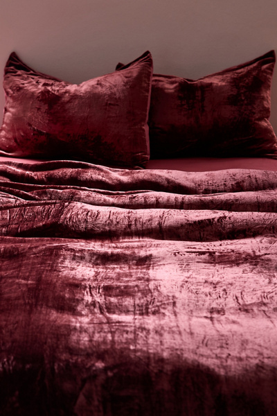 Urban Outfitters Skye Velvet Duvet Cover In Maroon At  In Multi