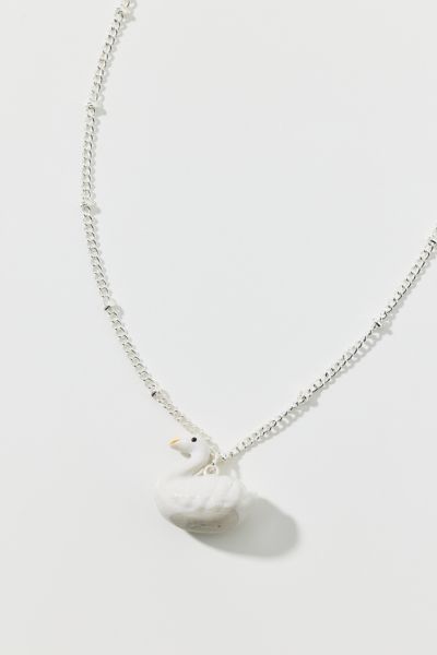 Swan Ceramic Charm Necklace