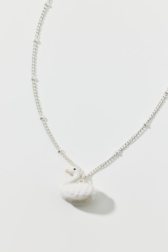 Collier Charme Céramique Cygne #1