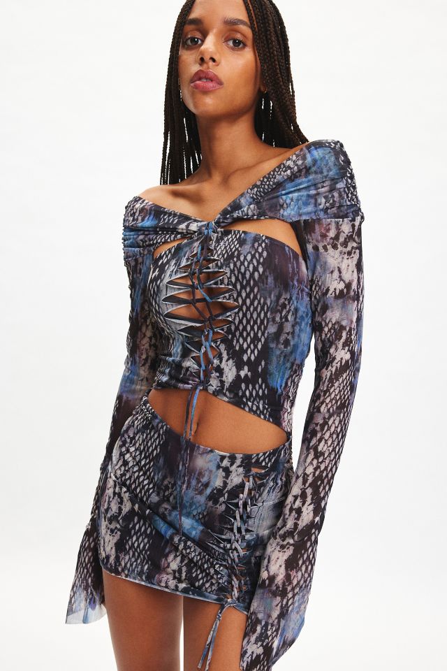 Jaded London Dahna Macramé Mesh Mini Dress #1