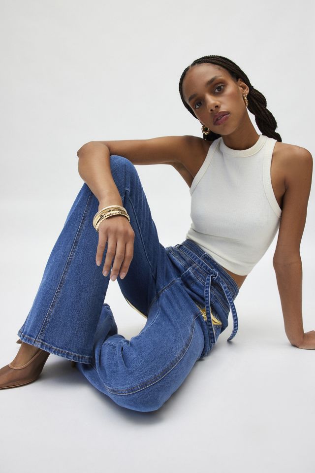 Stoned Immaculate Super Star Vintage Gold Bell Bottom Jean #3