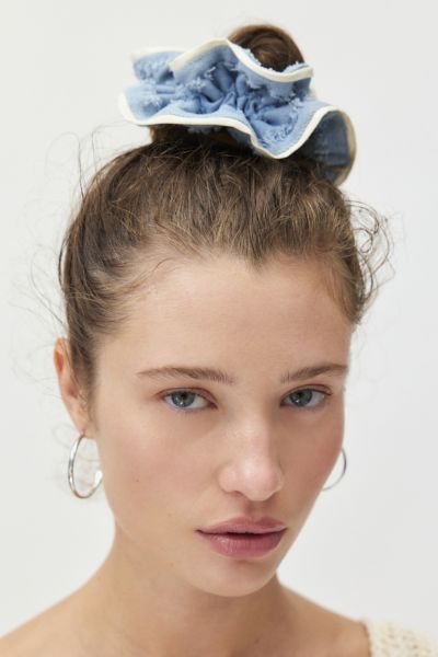 Distressed Denim Scrunchie | Urban Outfitters