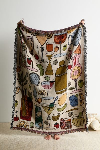 Calhoun & Co. UO Exclusive Cocktail Tapestry Throw Blanket