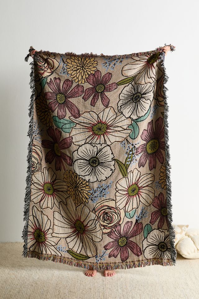 Calhoun & Co. Pastel Garden Tapestry Throw Blanket #1