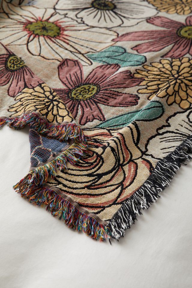 Calhoun & Co. Pastel Garden Tapestry Throw Blanket #2