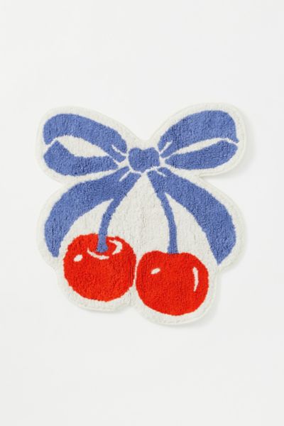 Cherry Bow Bath Mat