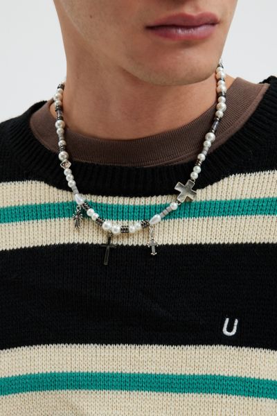 Mateo Pearl & Cross Necklace