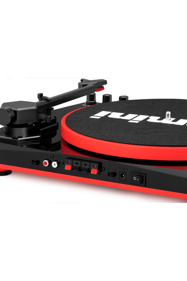 Gemini Black and Red Bluetooth Turntable with Stereo Speakers