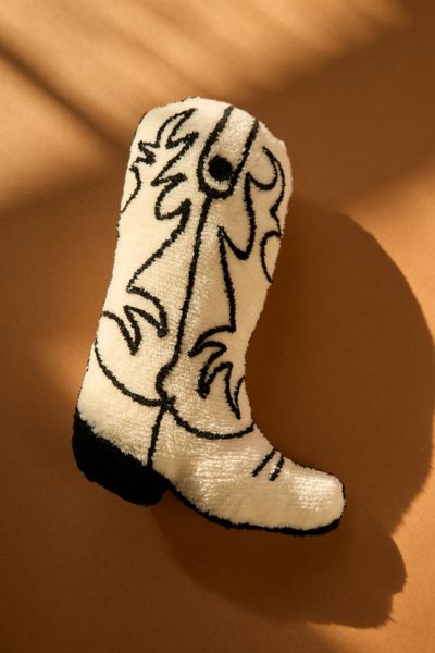 Cowboy Boot Tufted Throw Pillow