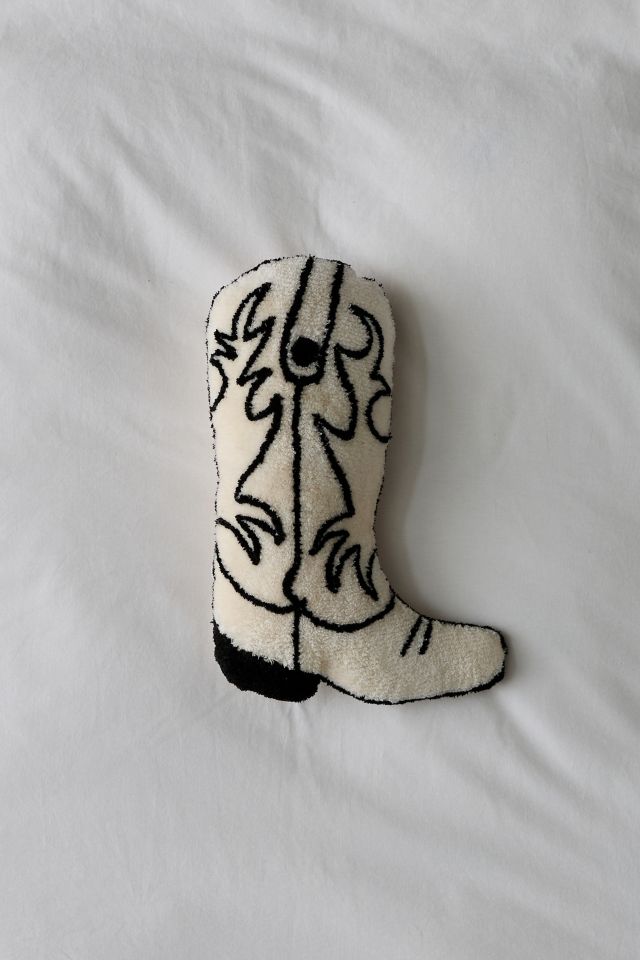 Cowboy Boot Tufted Throw Pillow #1