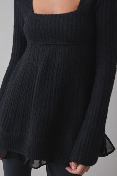 Kimchi Blue Hannah Ruffle Trim Babydoll Sweater
