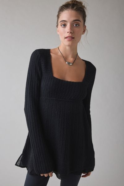 Kimchi Blue Wisteria Lace Trim Tunic Babydoll Tank Top