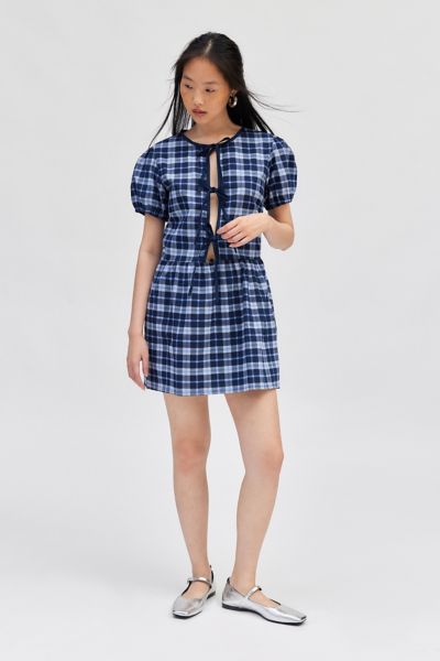 motel byan tie-front mini dress