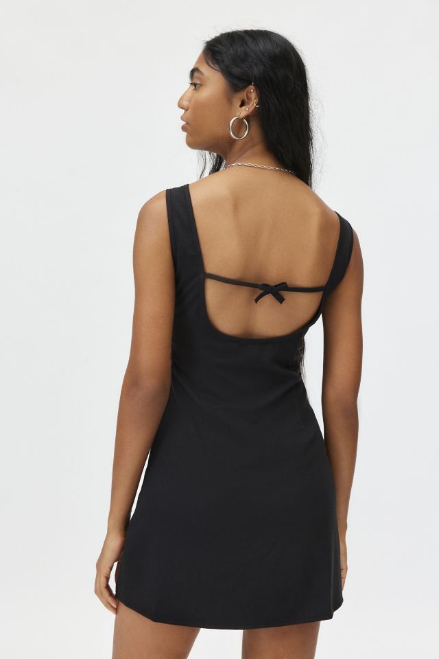 Motel Irinel Bow Back Black Mini Dress #1