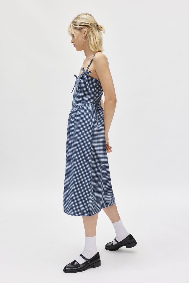 Motel Sloane Gingham Bow Detail Midi Dress #2