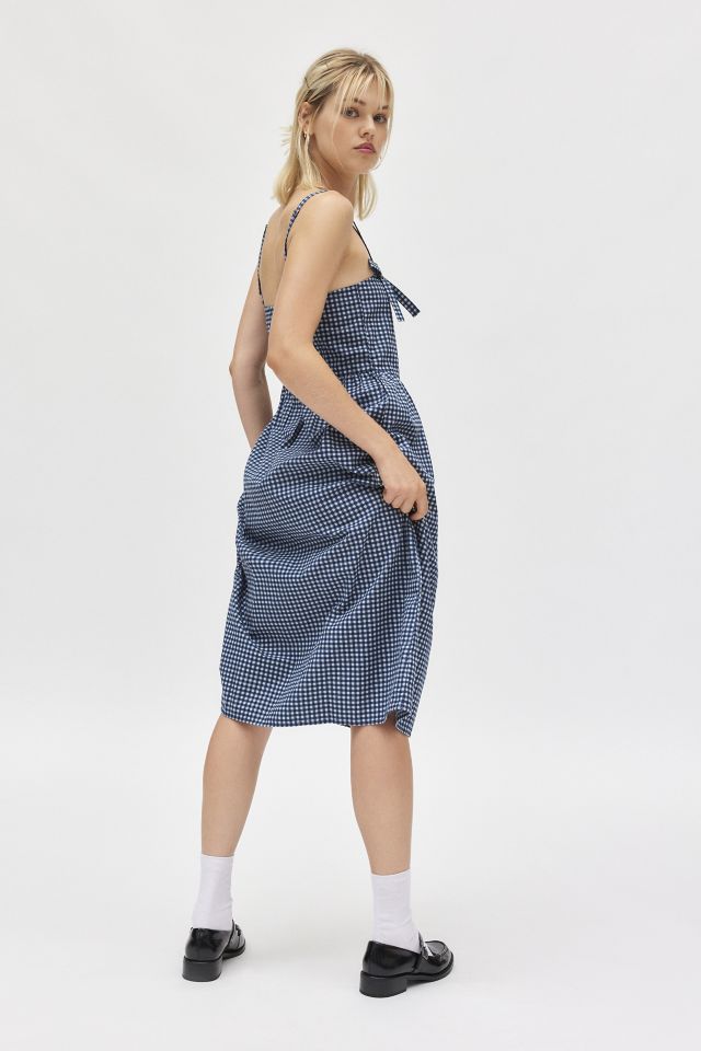 Motel Sloane Gingham Bow Detail Midi Dress #3