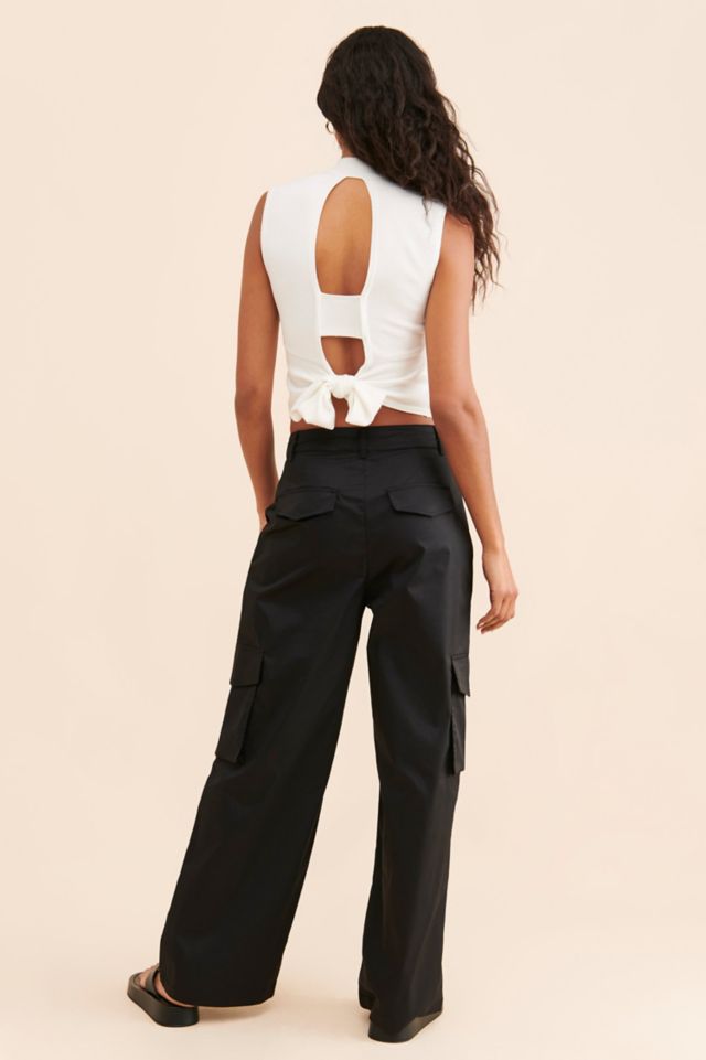 Moon River Wide Leg Pleated Cargo Trousers #1