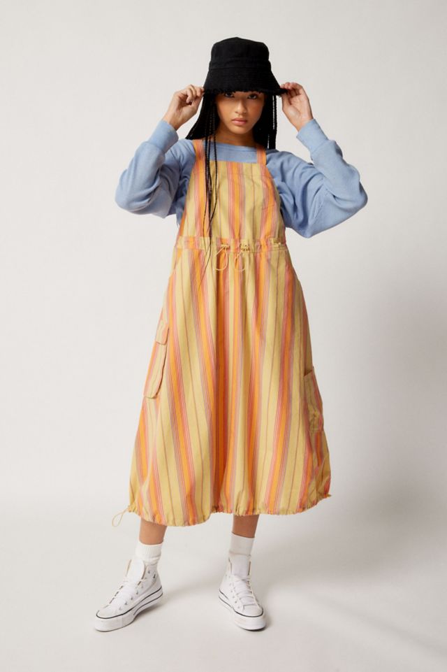 Autumn Poplin Stripe Utility Midi Dress #3