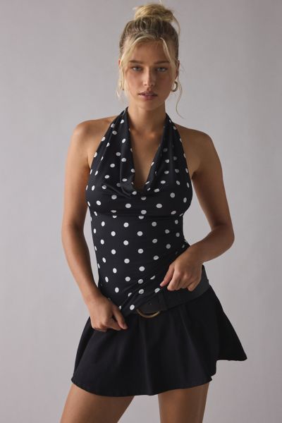 Silence + Noise Coyote Cowl Neck Halter Top
