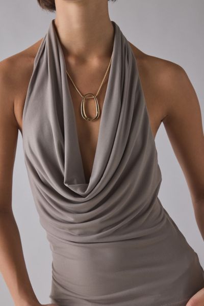 Silence + Noise Coyote Cowl Neck Halter Top