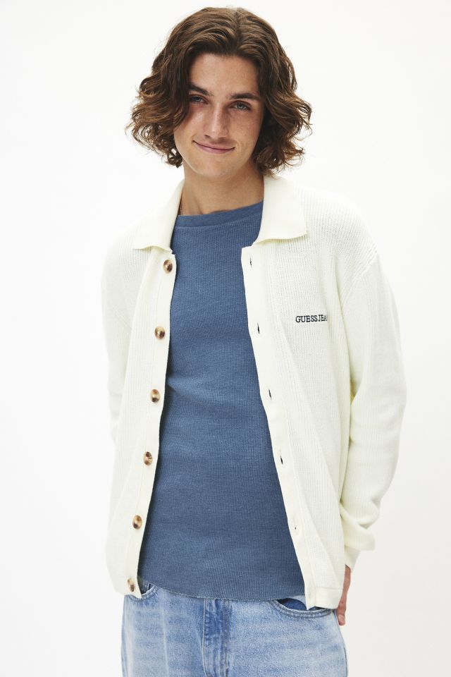 GUESS JEANS Embroidered Long Sleeve Polo Shirt