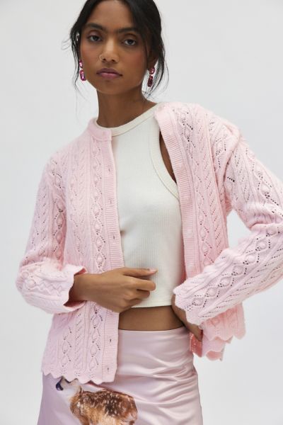 Urban Renewal Vintage Grandma Cardigan In Pink, Women's At Urban Outfitters