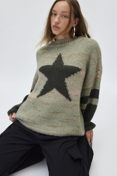 bdg stella star graphic oversized pullover sweater