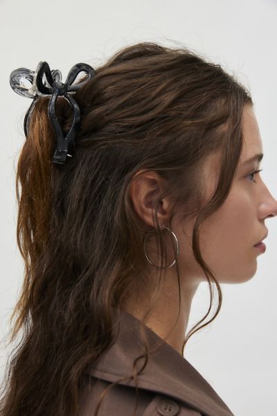 Urban Outfitters Resin Draped Bow Claw Clip In Black, Women's At  In Black