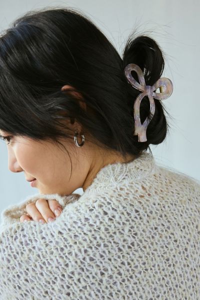 Urban Outfitters Resin Draped Bow Claw Clip In Pastel Marble, Women's At  In Pastel Marble