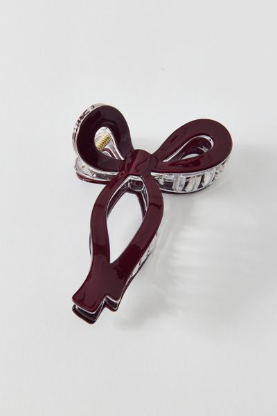 Urban Outfitters Resin Draped Bow Claw Clip In Pomegranate, Women's At