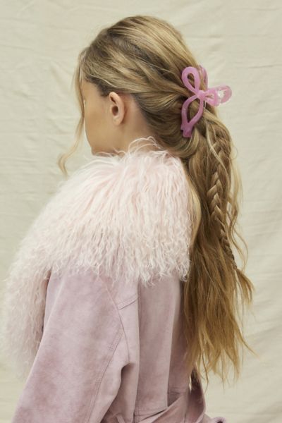 Urban Outfitters Resin Draped Bow Claw Clip In Pink, Women's At  In Pink