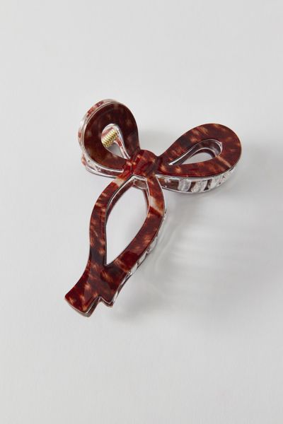 Urban Outfitters Resin Draped Bow Claw Clip In Fawn Print, Women's At