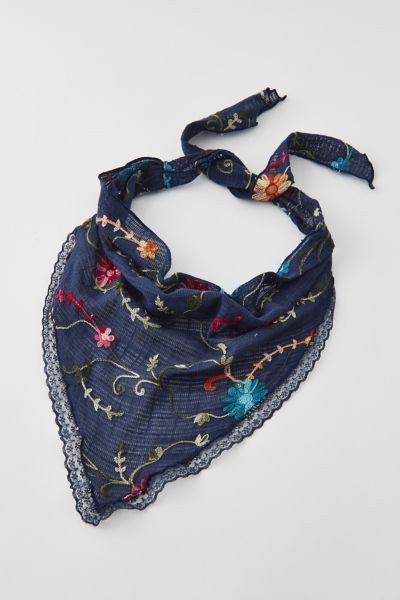 Embroidered Floral Headscarf