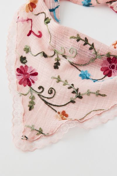 Embroidered Floral Headscarf